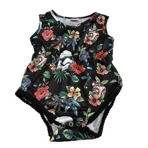 Star Wars Black Floral Kids One Piece